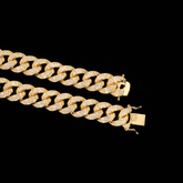 GL 15MM Miami Cuban Link Chain Iced Out 5A+ Diamond In 16K Glod Plated